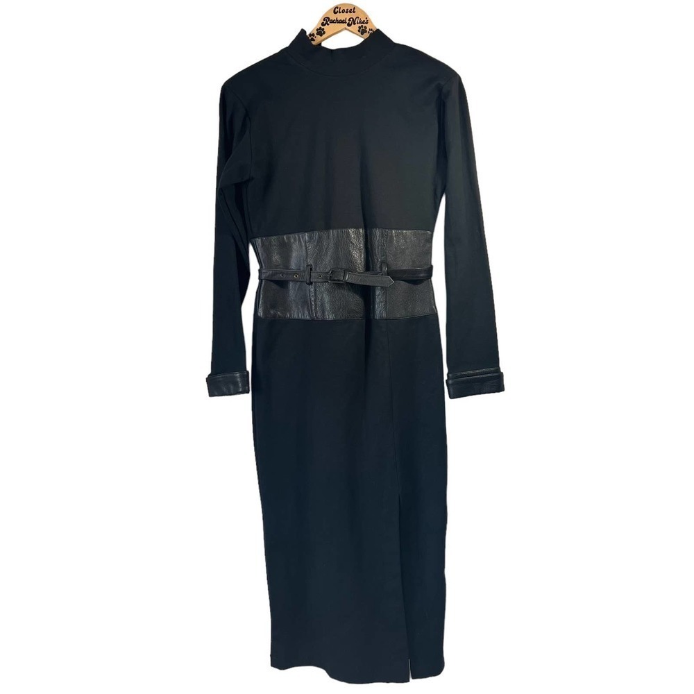 Vintage E-style Ebony Spiegel Black Dominatrix dress 8 Medium